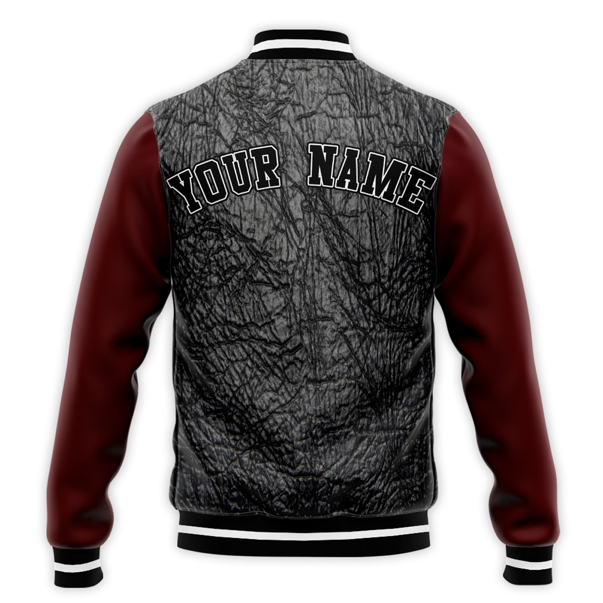 Custom Black Wrinkle Pattern Baseball Jacket