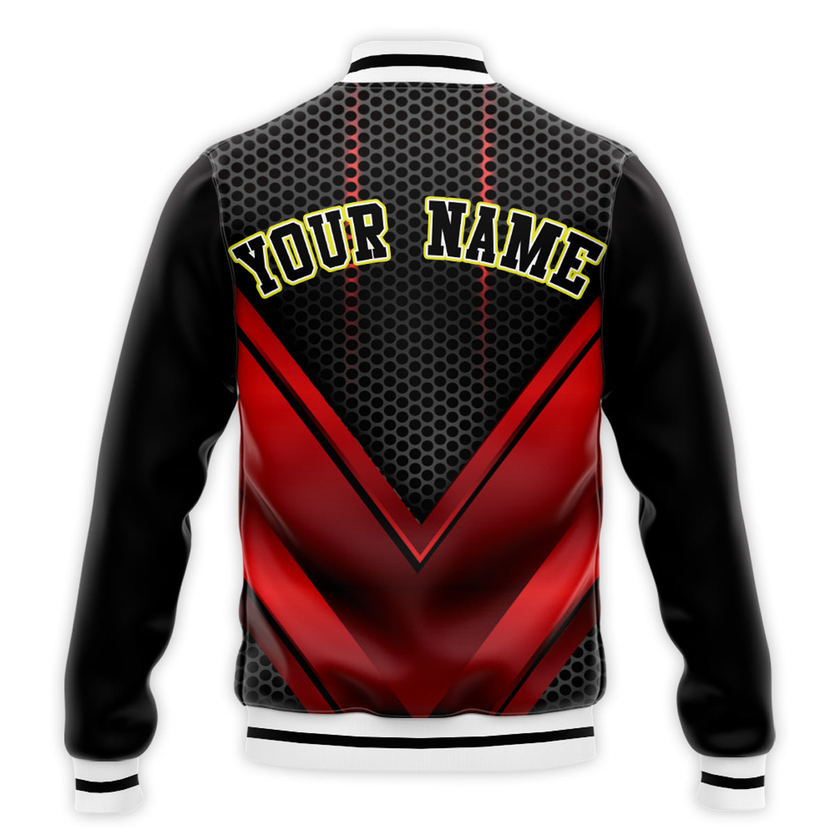 Custom Red V-Tech Graphic Baseball Jacket