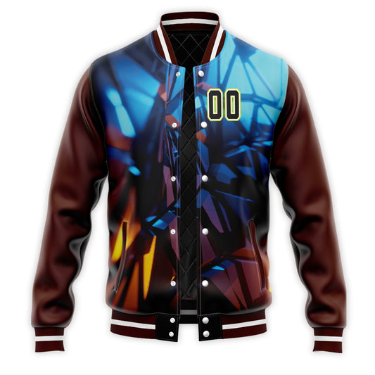 Custom Fractal Crystal Baseball Jacket