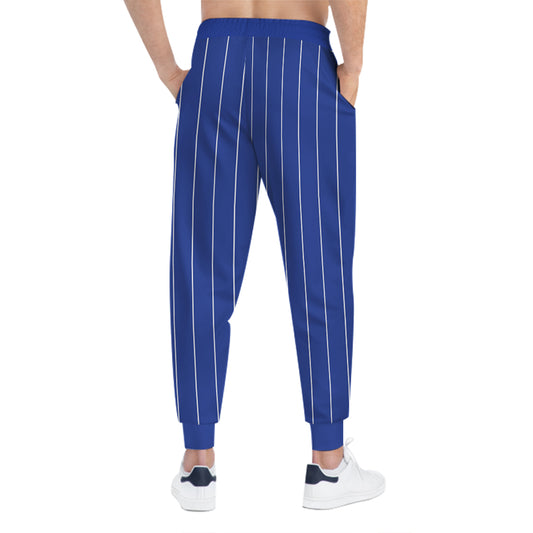 Custom Pinstripe Baseball Pants - Blue & White