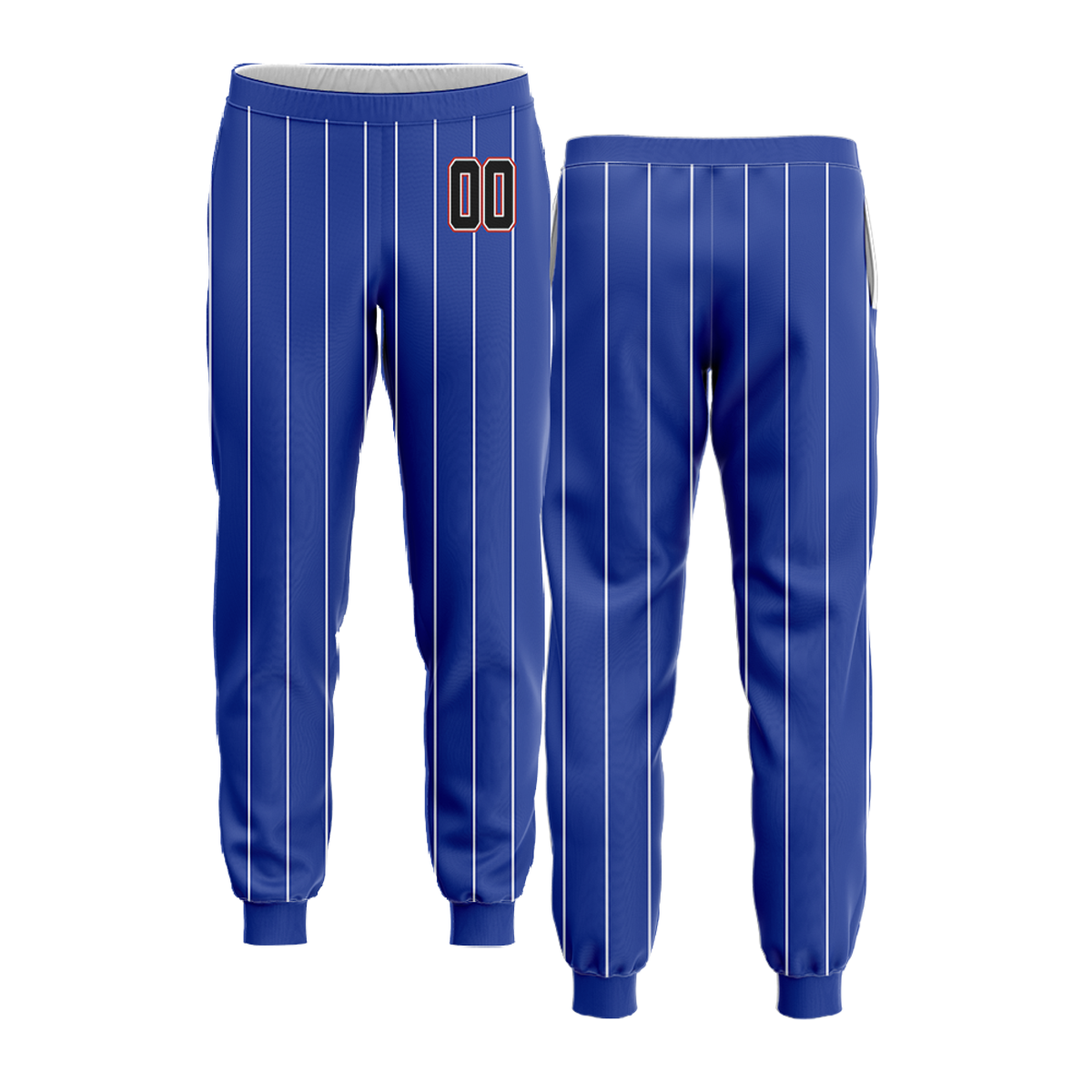 Custom Pinstripe Baseball Pants - Blue & White