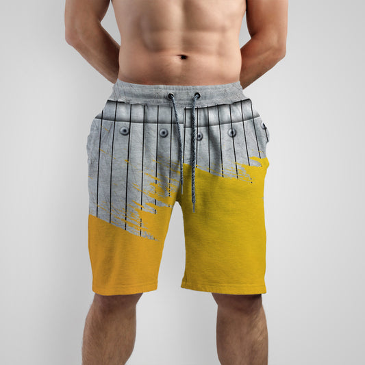 Custom Yellow & Gray Baseball Shorts
