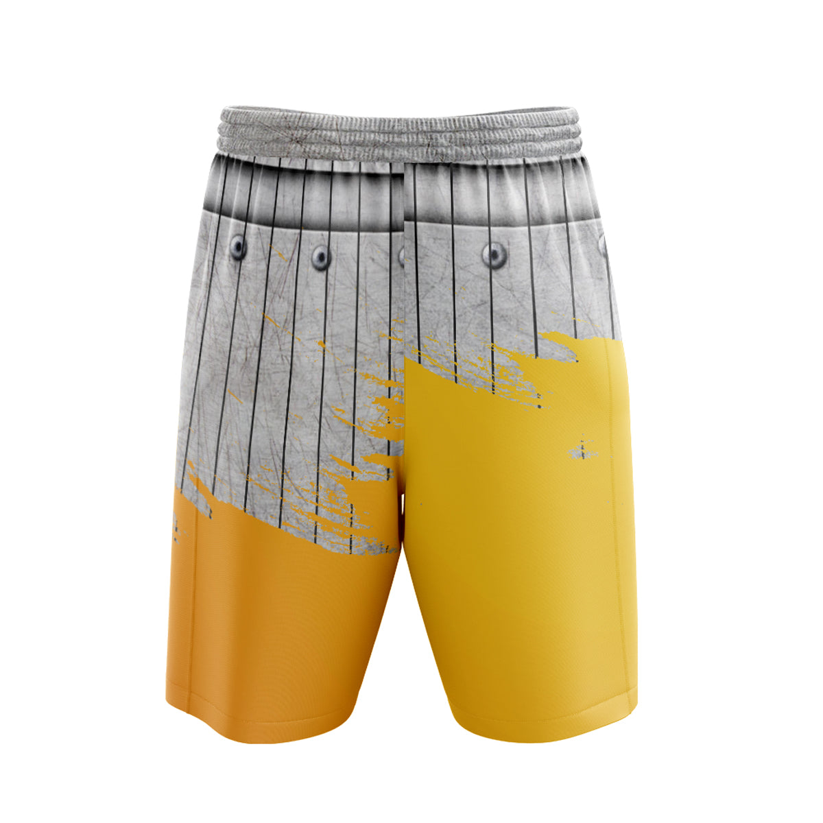 Custom Yellow & Gray Baseball Shorts