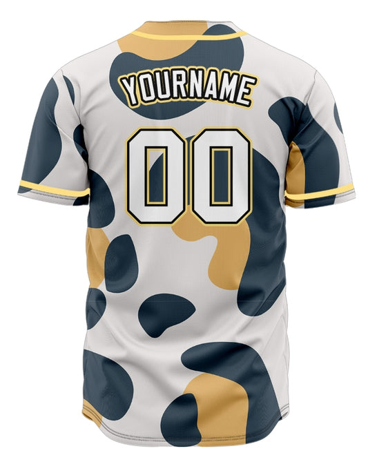 Custom Beige Dark Grey Baseball Jersey