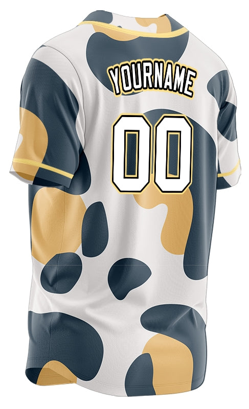 Custom Beige Dark Grey Baseball Jersey