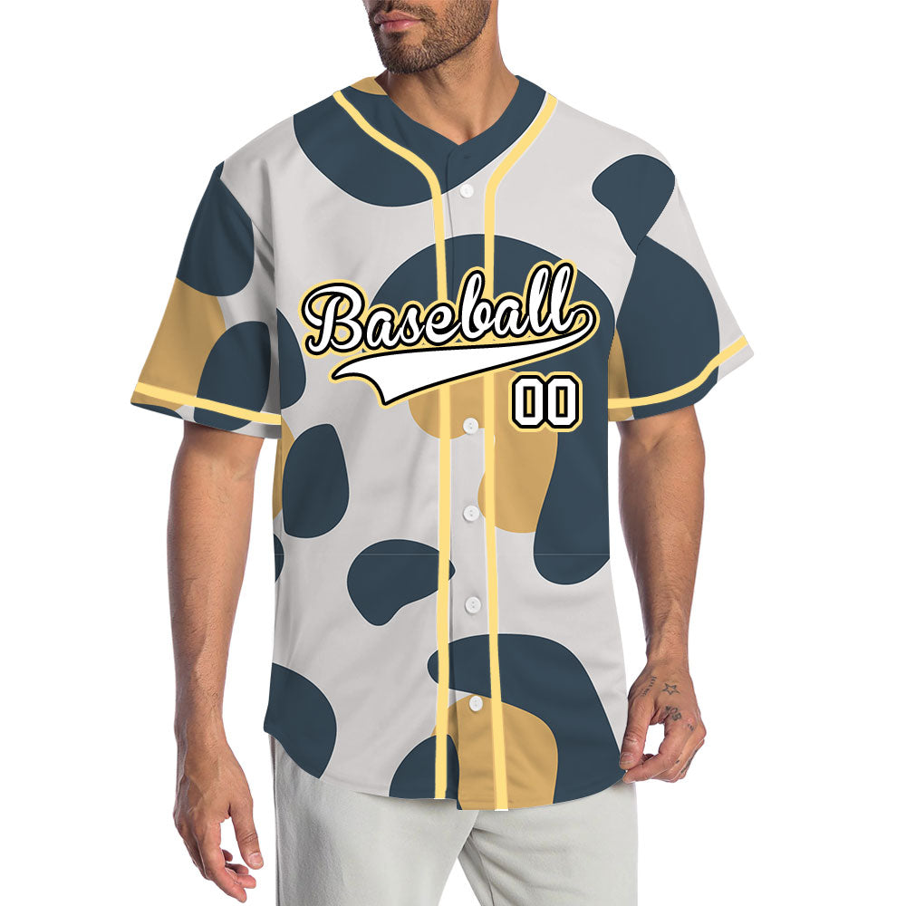 Custom Beige Dark Grey Baseball Jersey