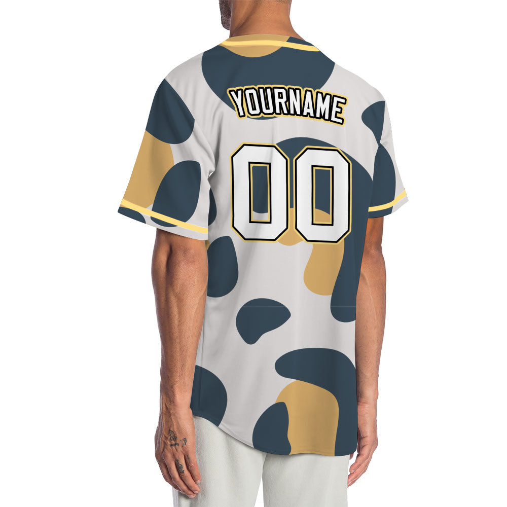 Custom Beige Dark Grey Baseball Jersey