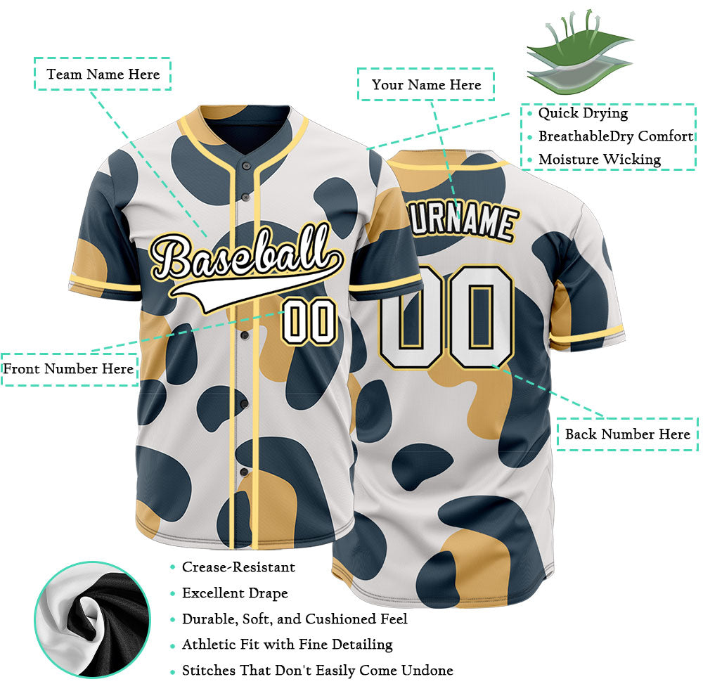 Custom Beige Dark Grey Baseball Jersey