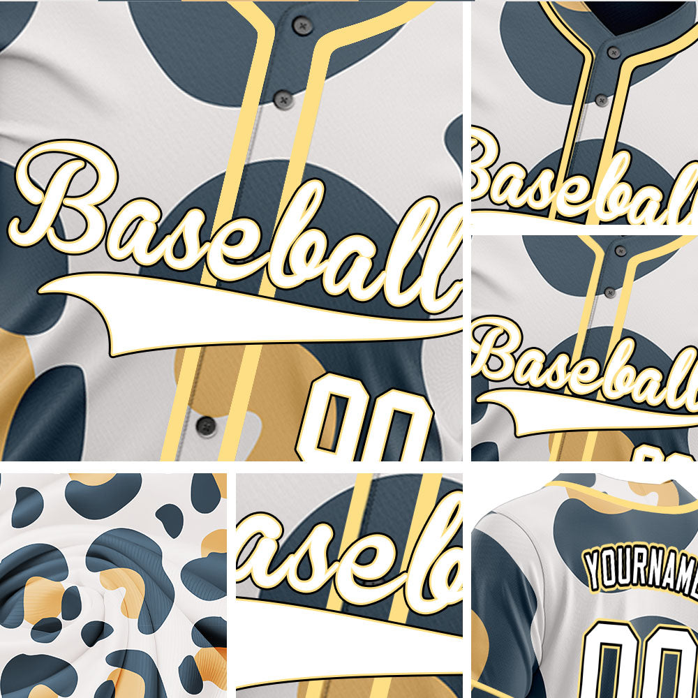 Custom Beige Dark Grey Baseball Jersey