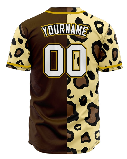 Custom Beige Deer Brown Baseball Jersey
