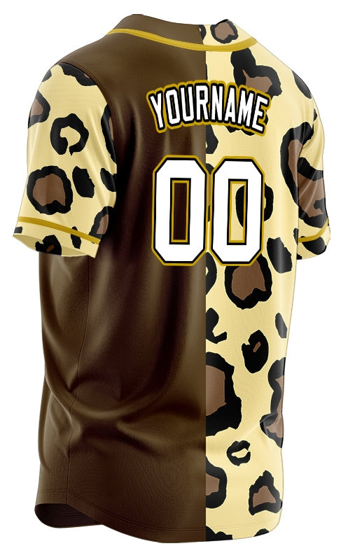 Custom Beige Deer Brown Baseball Jersey