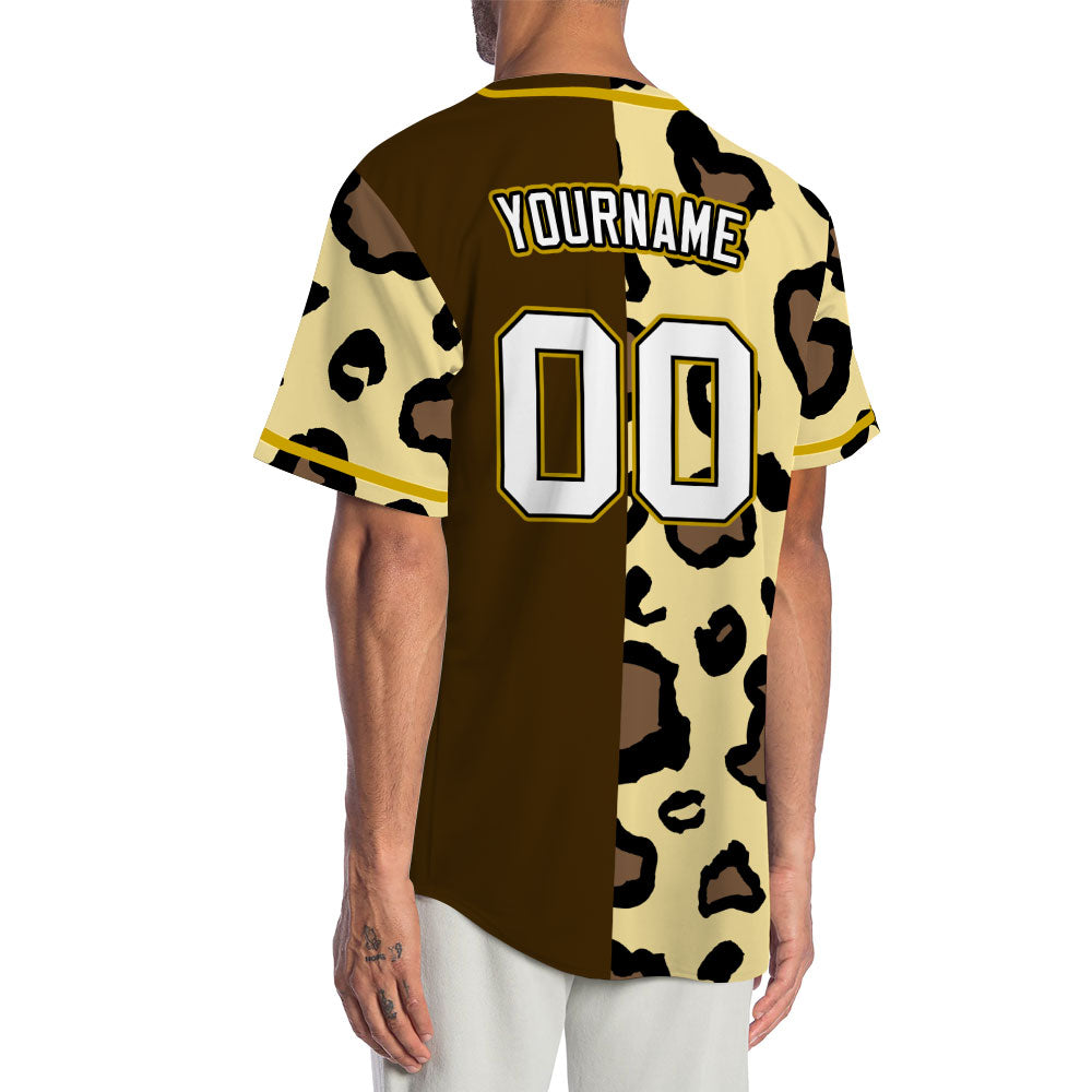 Custom Beige Deer Brown Baseball Jersey