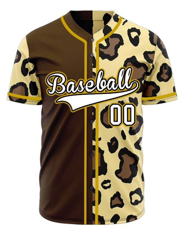 Custom Beige Deer Brown Baseball Jersey