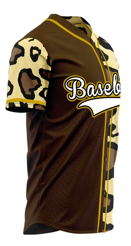 Custom Beige Deer Brown Baseball Jersey