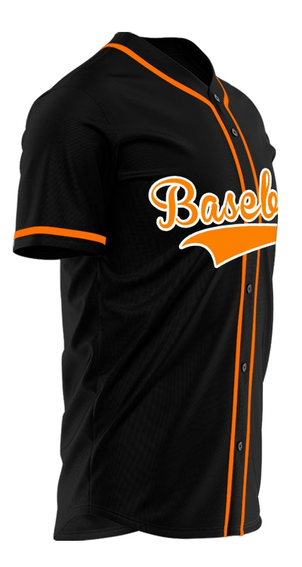 Custom Black And Orange Baseball Jersey