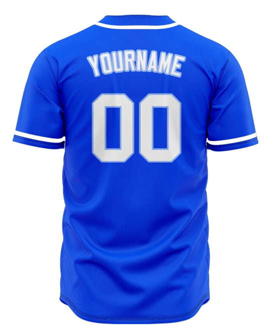 Custom Blue And White Baseball Jersey