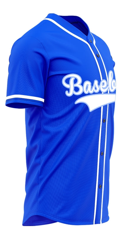 Custom Blue And White Baseball Jersey