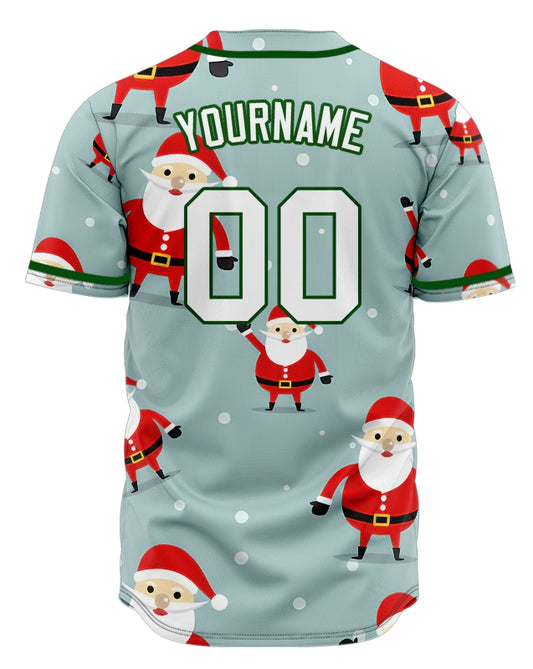 Blue Christmas Snow Baseball Jersey
