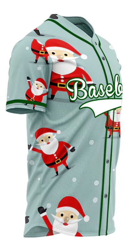 Blue Christmas Snow Baseball Jersey