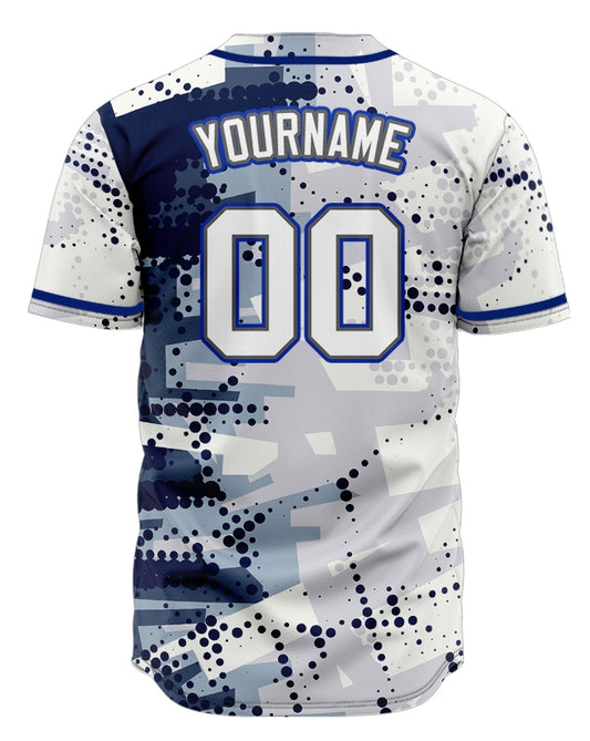 Custom Blue Halftone Baseball Jersey