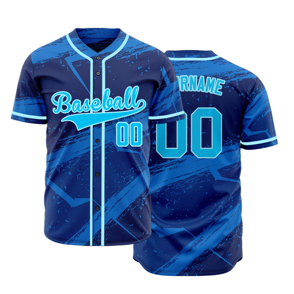 Custom Blue Ink Baseball Jersey