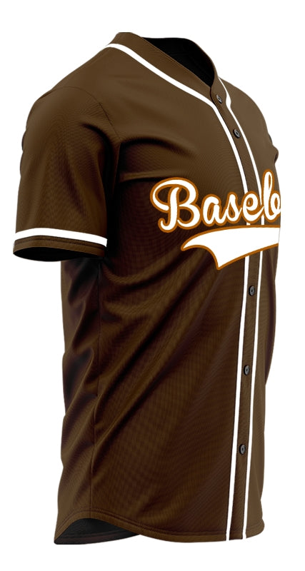 Custom Brown And White Baseball Jersey