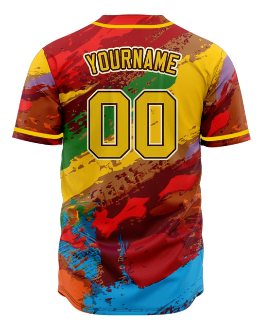 Custom Colorful Ink Baseball Jersey