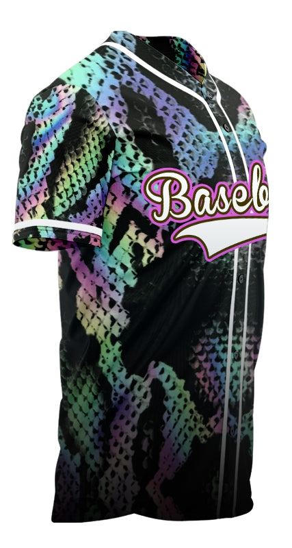 Custom Colorful Snake Gradient Baseball Jersey