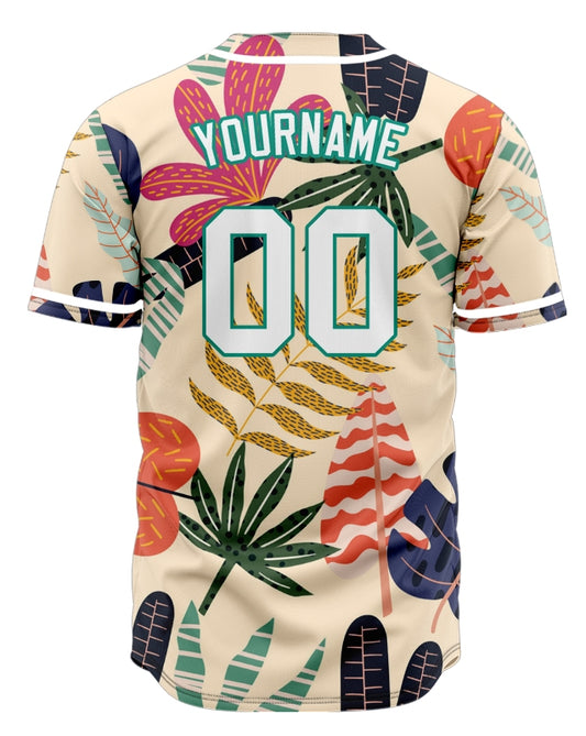 Custom Beige Hawaiian Baseball Jersey