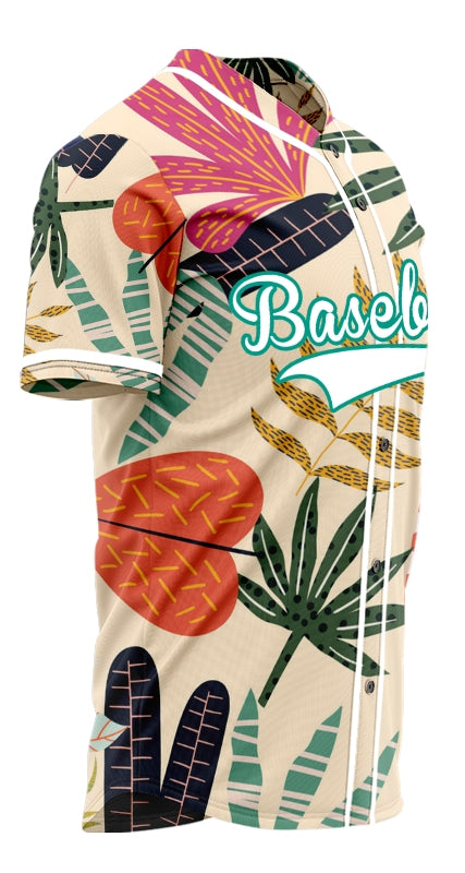 Custom Beige Hawaiian Baseball Jersey