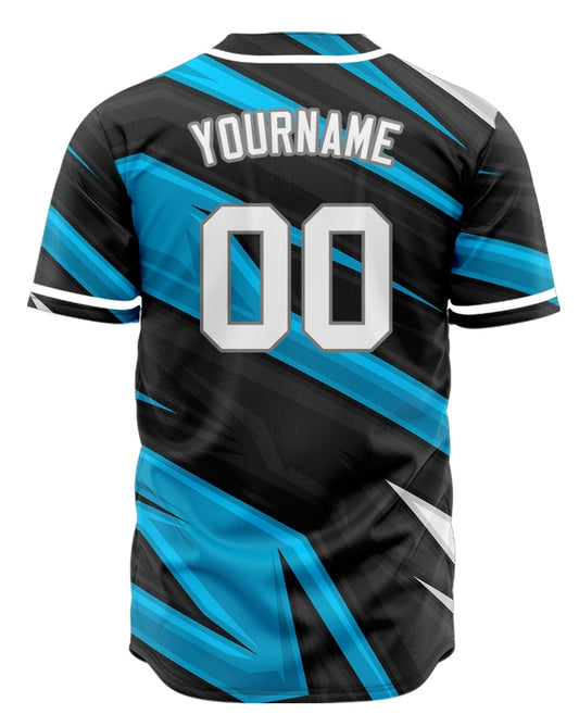 Custom Black Blue Yellow Lines Baseball Jersey