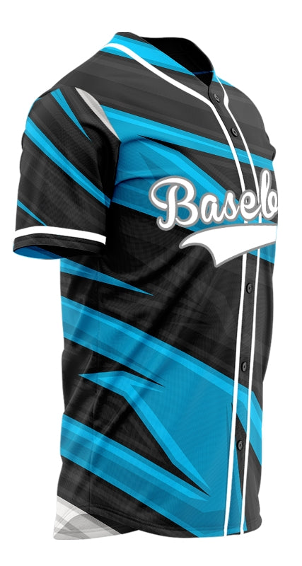 Custom Black Blue Yellow Lines Baseball Jersey