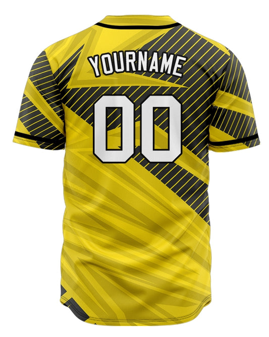 Custom Black Brown Yellow Parallel Lines Baseball Jersey