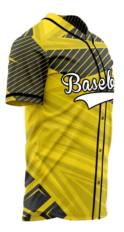 Custom Black Brown Yellow Parallel Lines Baseball Jersey