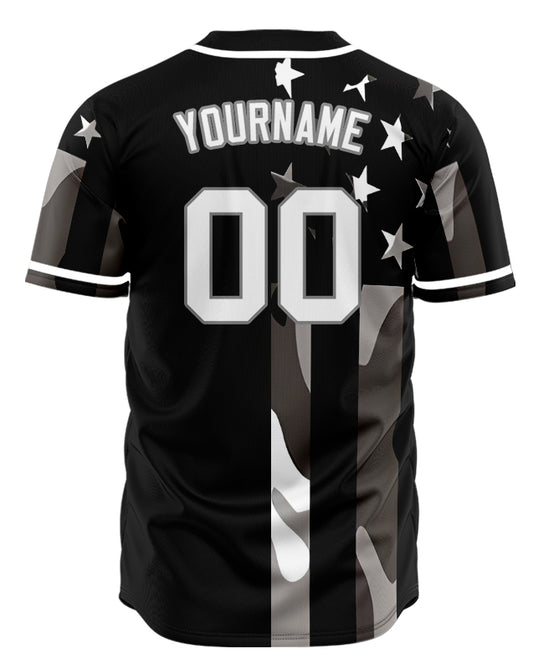 Custom Blue Mist Flag Baseball Jersey