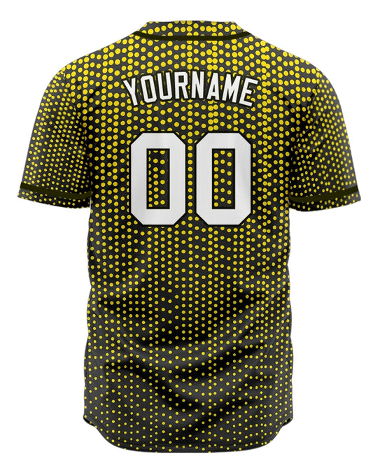 Custom Black Gold Point Half Baseball Jersey