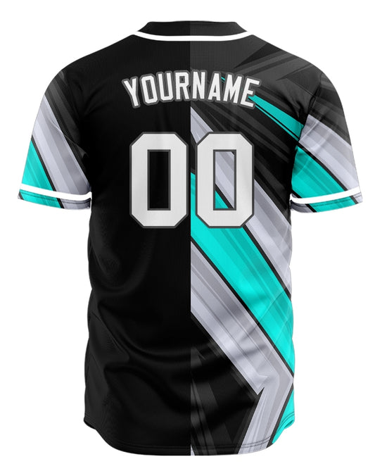 Custom Black Grey Lines Baseball Jersey