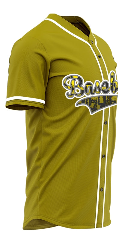 Custom Black Line Gold Edge Half Baseball Jersey