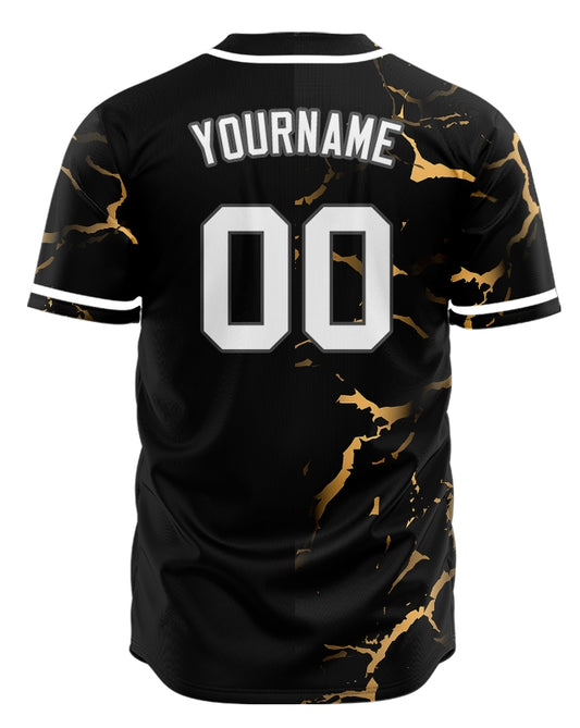 Custom Black Orange Lighting Lines Baseball Jersey