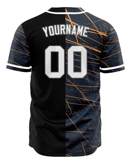 Custom Black Red Black Ink Baseball Jersey