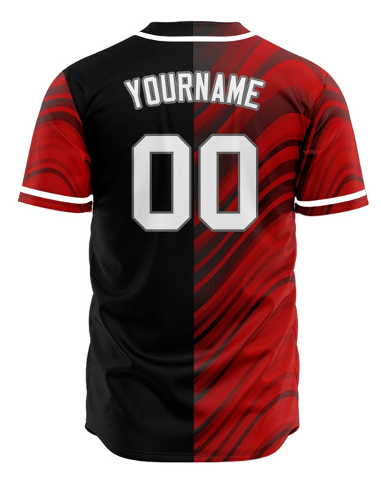 Custom Black Red Orange Lines Baseball Jersey