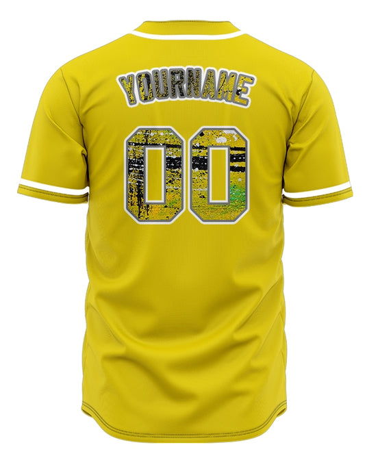 Custom Black Yellow Ink Baseball Jersey