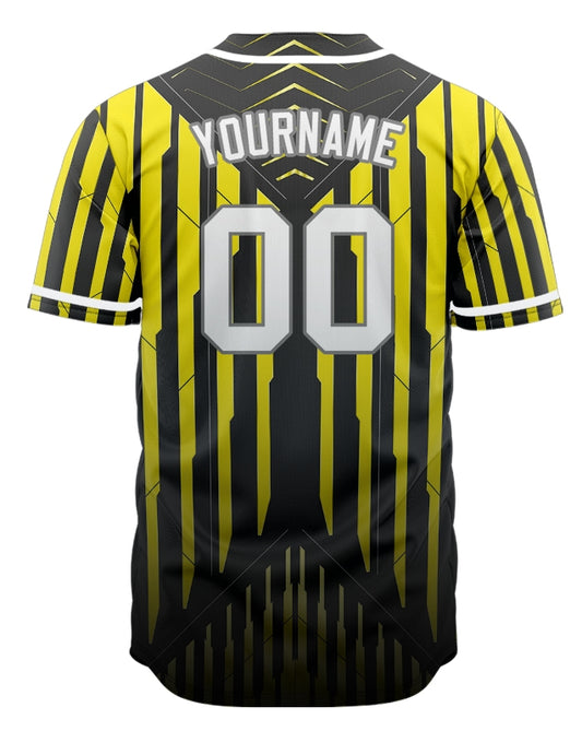 Custom Black Yellow Ray Half Baseball Jersey