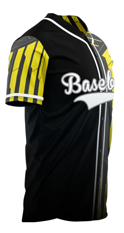 Custom Blue And White Lightning Line Baseball Jersey