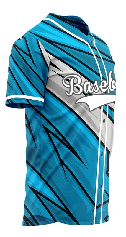 Custom Blue Black Dark Blue Grain Baseball Jersey