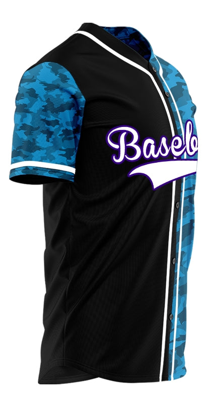 Custom Blue Crack Baseball Jersey
