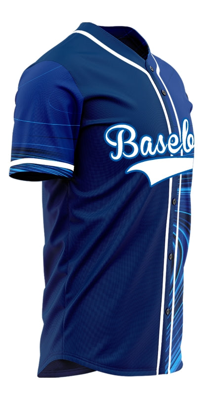 Custom Blue Cutting Shape Baseball Jersey