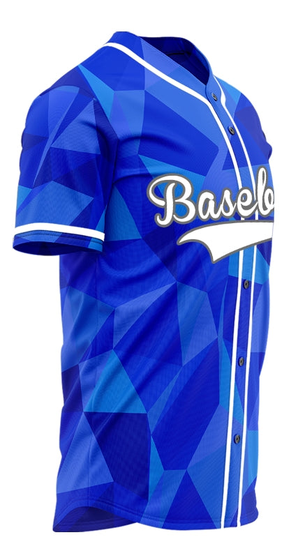 Custom Blue Cutting Shape Half Baseball Jersey