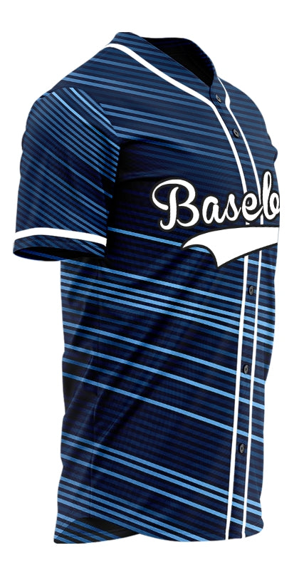 Custom Blue Dark Blue Twill Half Baseball Jersey