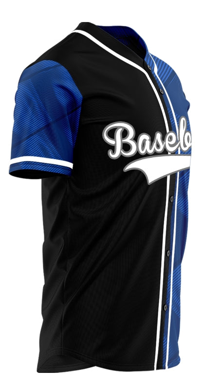 Custom Blue Diagonal Line Baseball Jersey